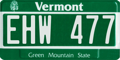 VT license plate EHW477