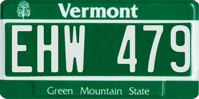 VT license plate EHW479