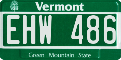 VT license plate EHW486