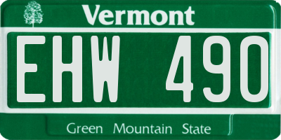 VT license plate EHW490