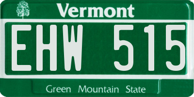 VT license plate EHW515