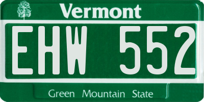VT license plate EHW552