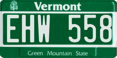 VT license plate EHW558