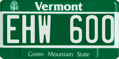 VT license plate EHW600