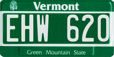 VT license plate EHW620