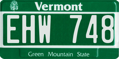 VT license plate EHW748