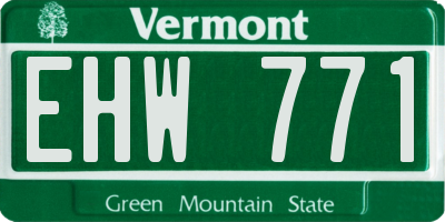 VT license plate EHW771