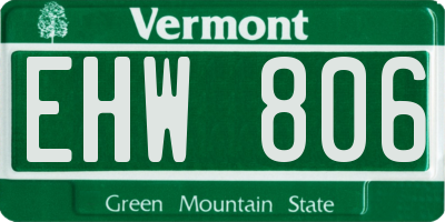 VT license plate EHW806