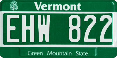 VT license plate EHW822