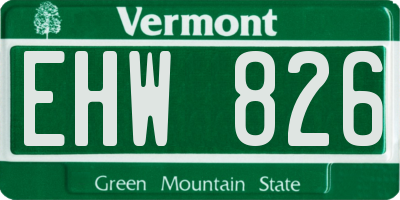 VT license plate EHW826