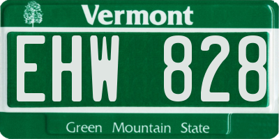 VT license plate EHW828
