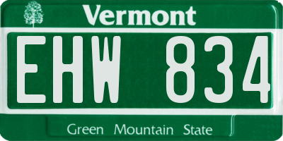VT license plate EHW834