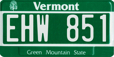 VT license plate EHW851