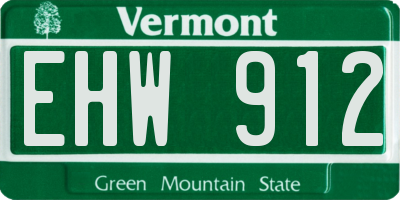 VT license plate EHW912
