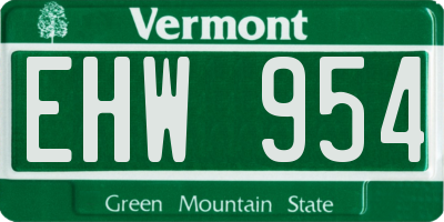 VT license plate EHW954