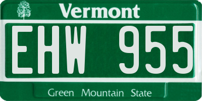 VT license plate EHW955