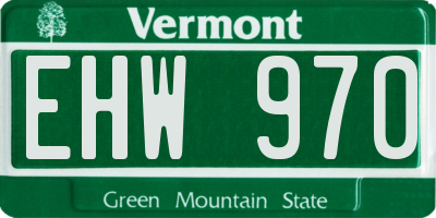 VT license plate EHW970