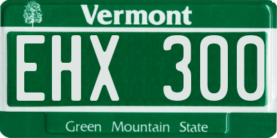 VT license plate EHX300
