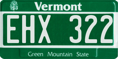 VT license plate EHX322
