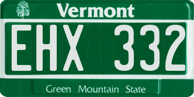 VT license plate EHX332