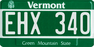 VT license plate EHX340