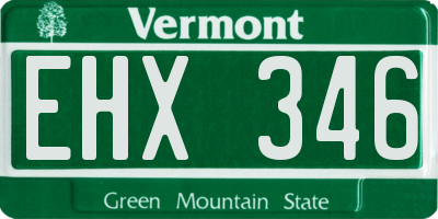 VT license plate EHX346