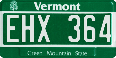 VT license plate EHX364