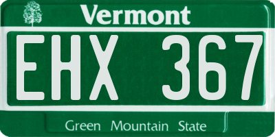 VT license plate EHX367
