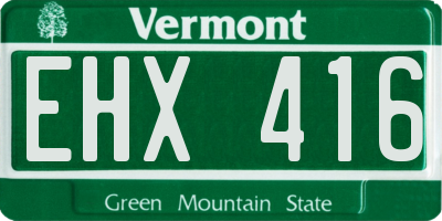 VT license plate EHX416