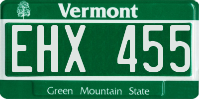 VT license plate EHX455