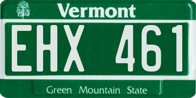 VT license plate EHX461