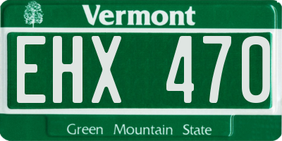 VT license plate EHX470