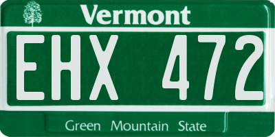 VT license plate EHX472