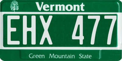 VT license plate EHX477