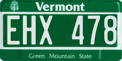 VT license plate EHX478