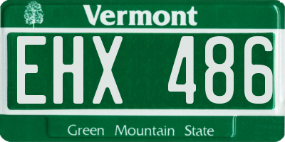 VT license plate EHX486