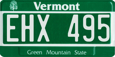 VT license plate EHX495