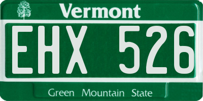 VT license plate EHX526