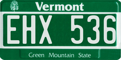 VT license plate EHX536