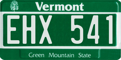 VT license plate EHX541