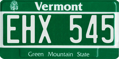 VT license plate EHX545