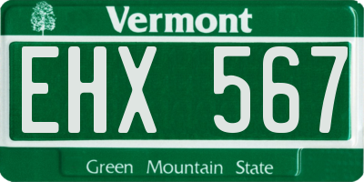 VT license plate EHX567