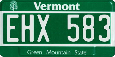 VT license plate EHX583