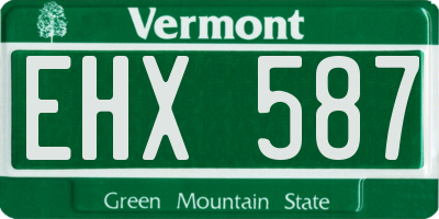 VT license plate EHX587