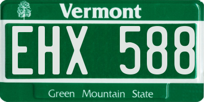 VT license plate EHX588