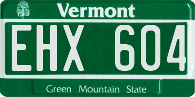 VT license plate EHX604