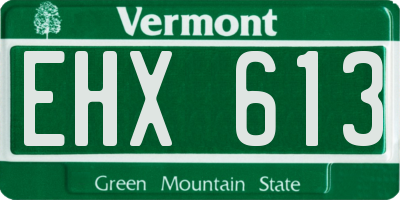 VT license plate EHX613