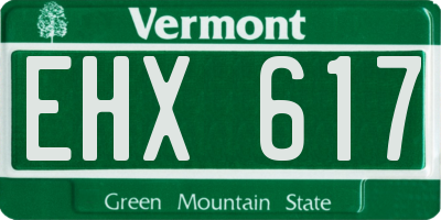 VT license plate EHX617