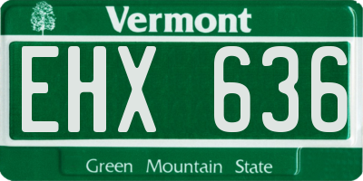 VT license plate EHX636