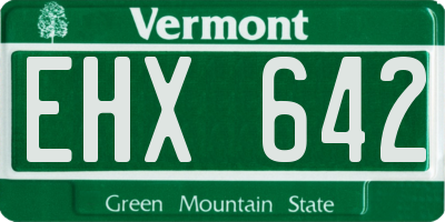 VT license plate EHX642